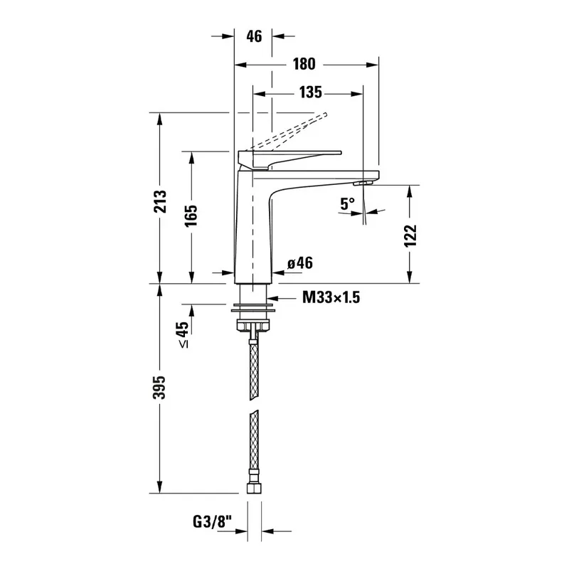 Duravit Tulum Basin Mixer (102-0002-046, Matt Black)