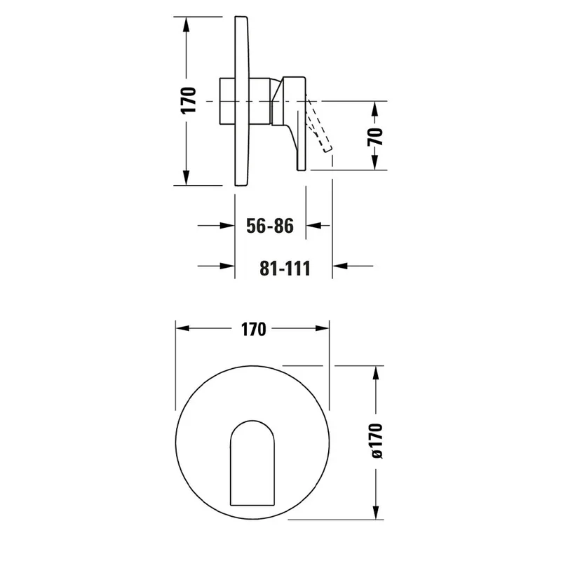 Duravit Tulum Concealed Shower Mixer (421-0010-010, Chrome)