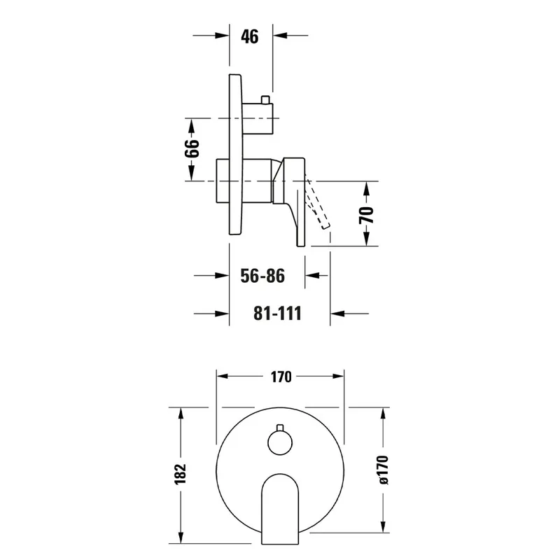 Duravit Tulum Concealed Bath & Shower Mixer (421-0012-046, Matt Black)