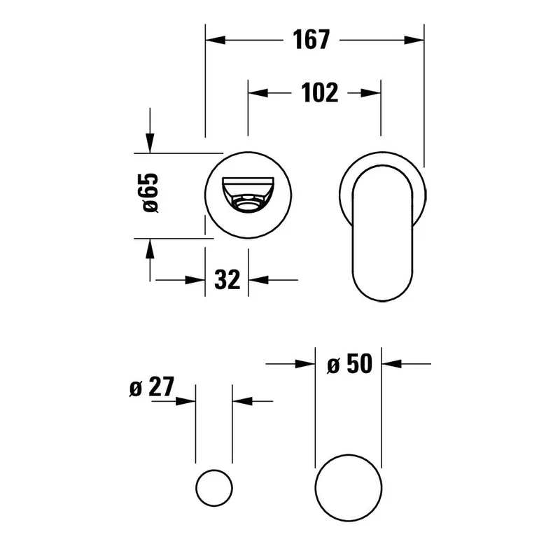 Duravit Wave Concealed Basin Mixer (107-0004-A46, Matt Black)