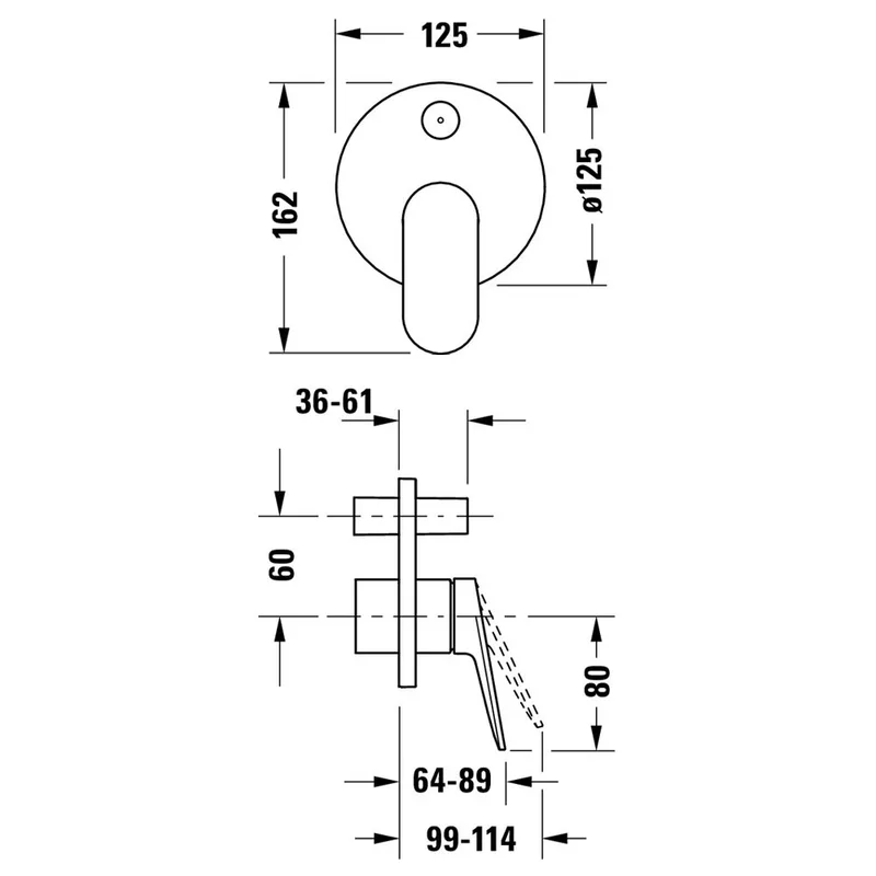 Duravit Wave Concealed Bath & Shower Mixer (421-0006-A04, Brushed Bronze)