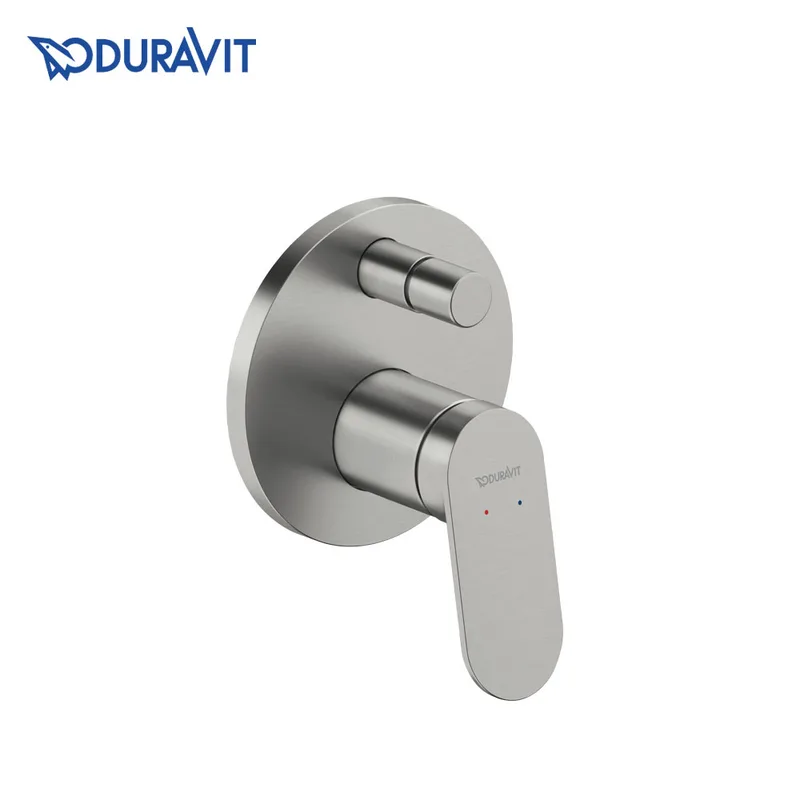 Duravit Wave Concealed Bath & Shower Mixer (421-0006-A70, Brushed Stainless Steel)