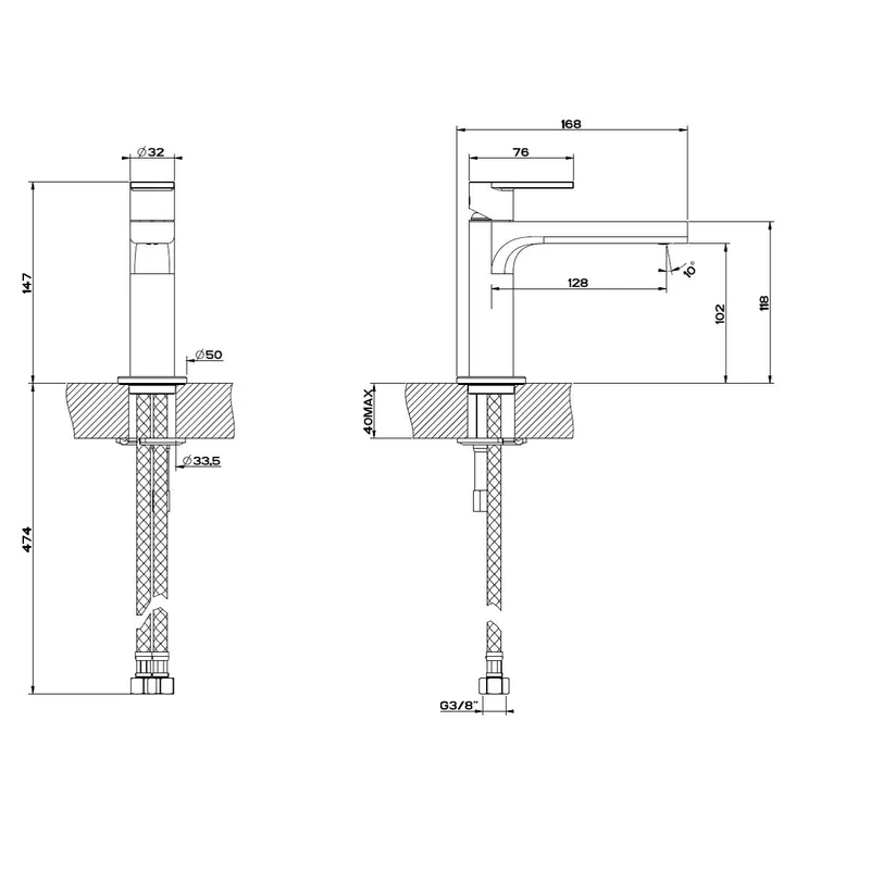 Gessi Via Manzoni Basin Mixer (38605)