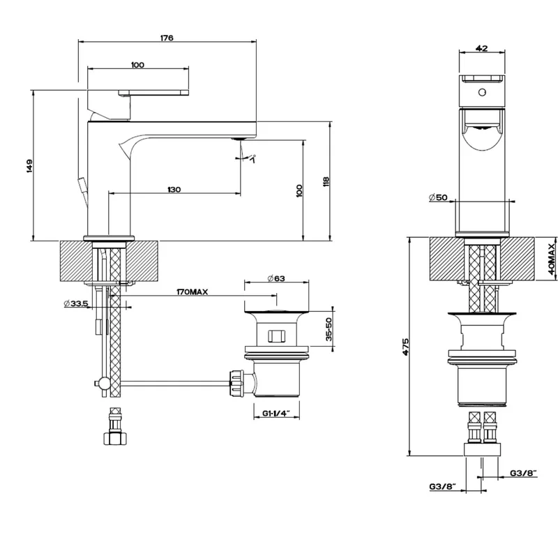 Gessi Corso Venezia Basin Mixer (47105)