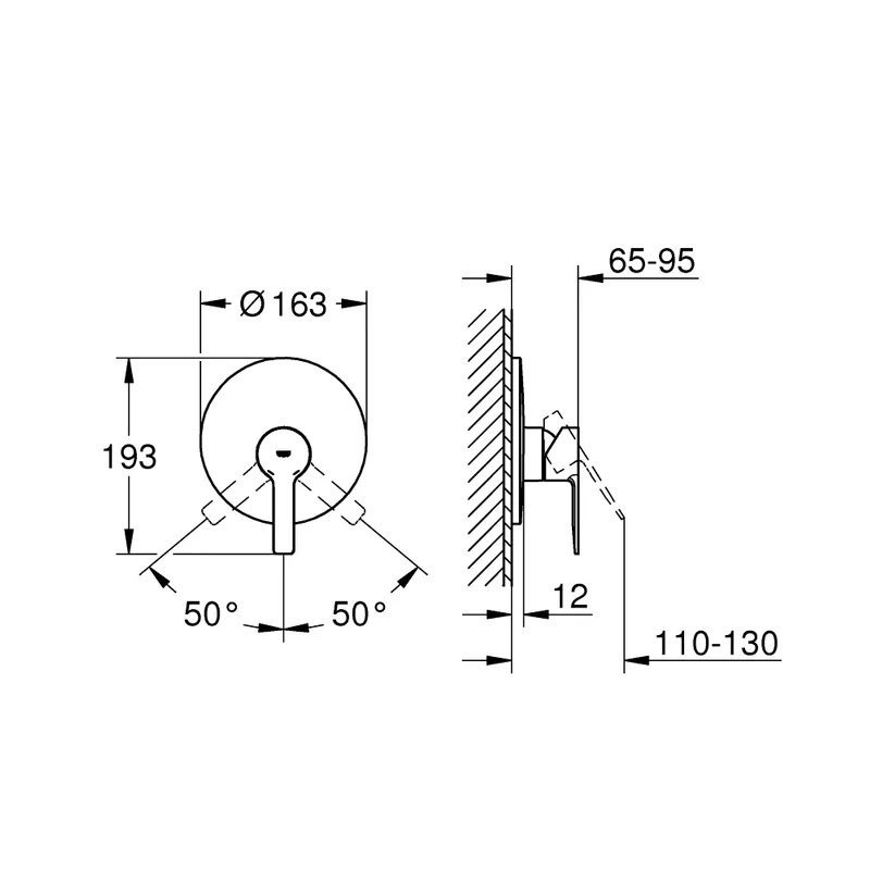 Grohe 19296001 Shower Mixer Trim