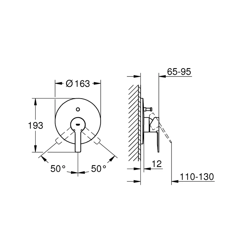 Grohe Lineare Bath & Shower Mixer Trim (19297001)