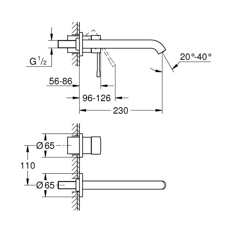 Grohe Essence Two-Hole Basin Mixer (19967EN1) Brushed Nickel