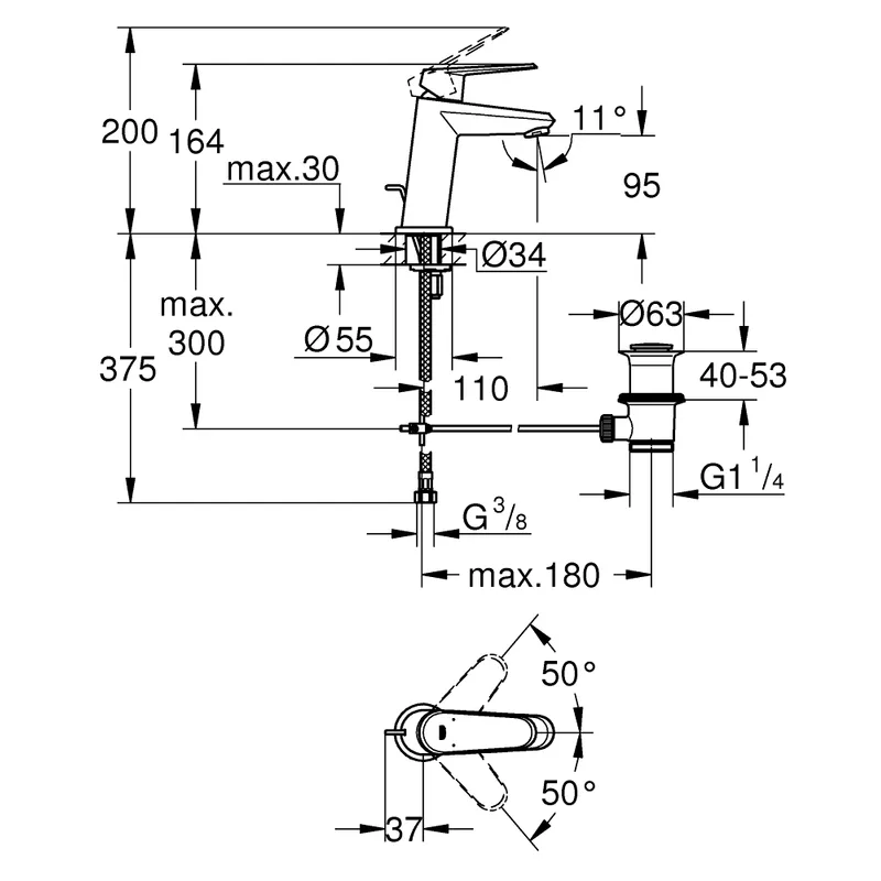 Grohe Eurodisc Cosmopolitan Basin Mixer (23049002)