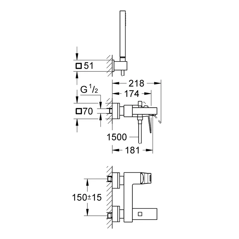 Grohe 23141000 Bath Shower Mixer