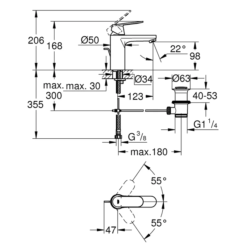 Grohe Eurosmart Cosmopolitan Basin Mixer (23325000)