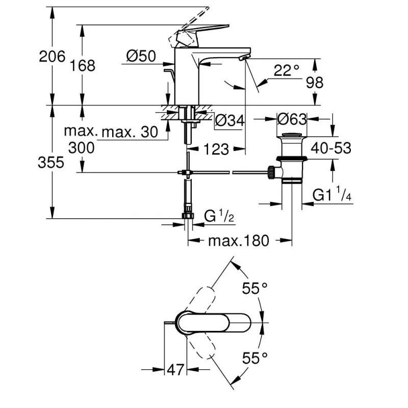 Grohe Eurosmart Cosmopolitan Basin Mixer (23325ALC)