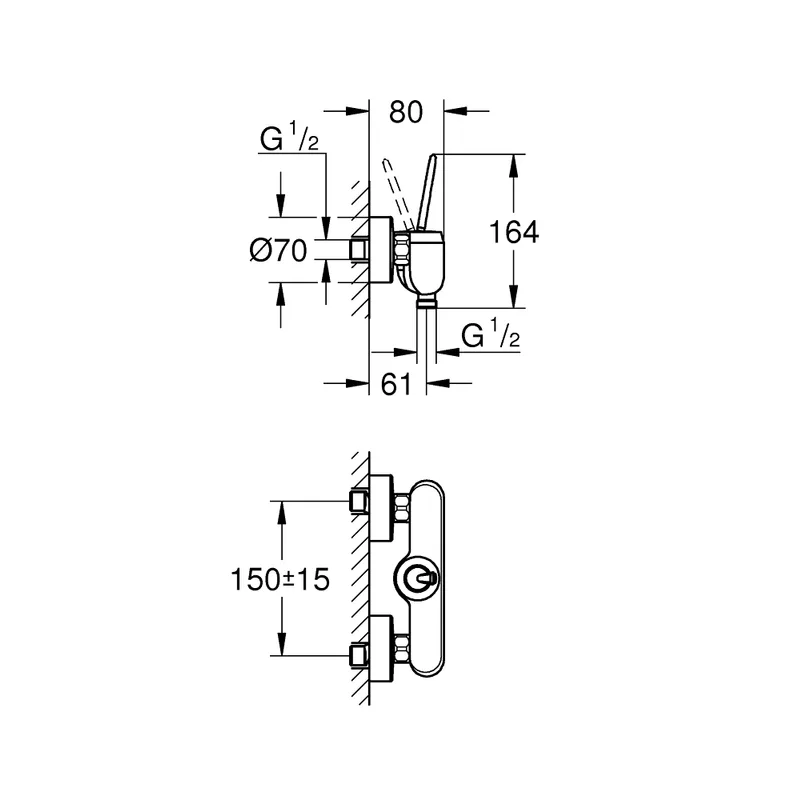 Grohe Eurodisc Joy Bath/Shower Mixer (23430000)