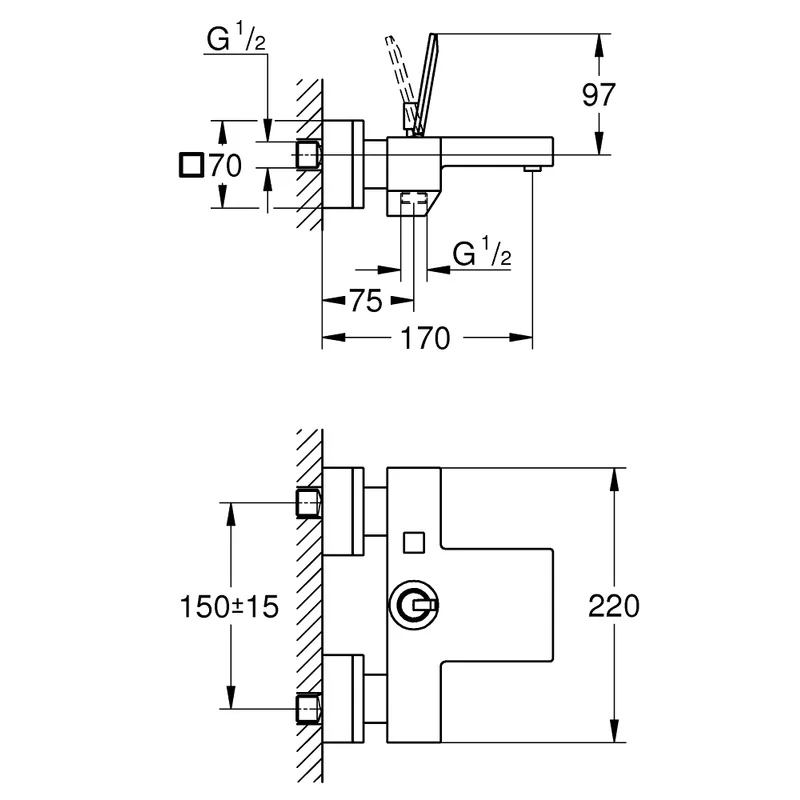 Grohe 23666000 Bath Shower Mixer