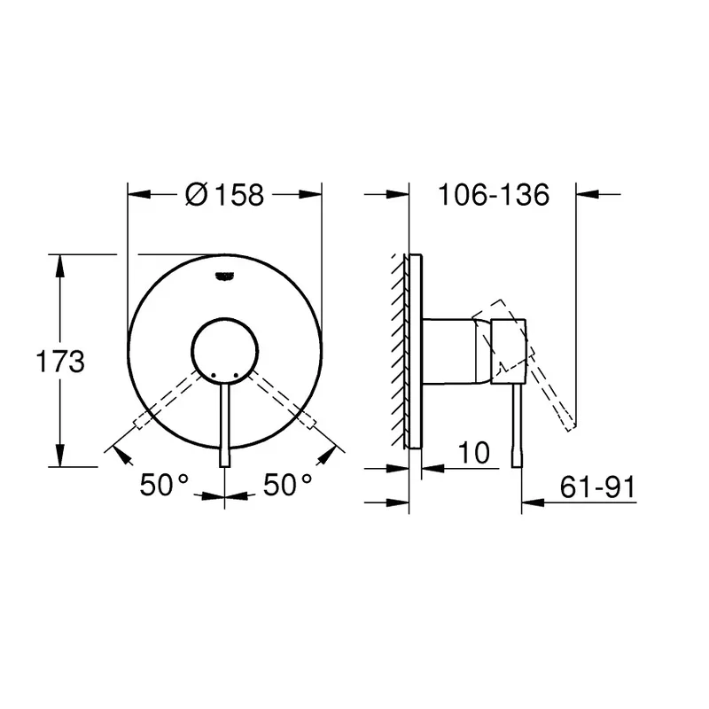 Grohe Essence Single-Lever Shower Mixer Trim (24057BE1)
