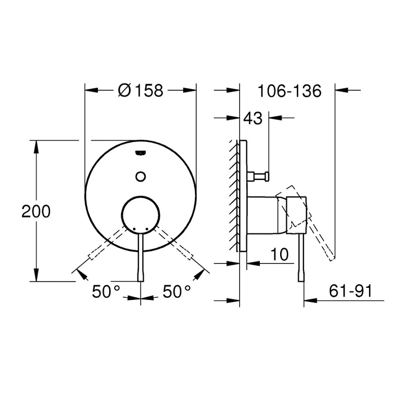 Grohe Essence Bath & Shower Mixer with 2-Way Diverter (24058DL1)