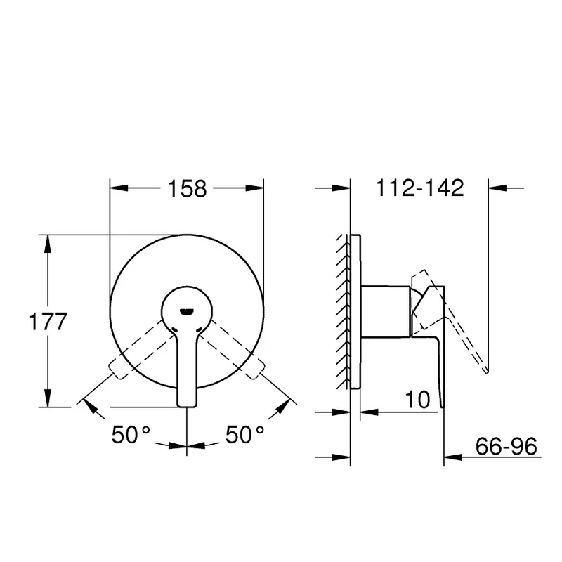 Grohe Lineare Single-Lever Concealed Shower Mixer Trim Set (24063DC1)