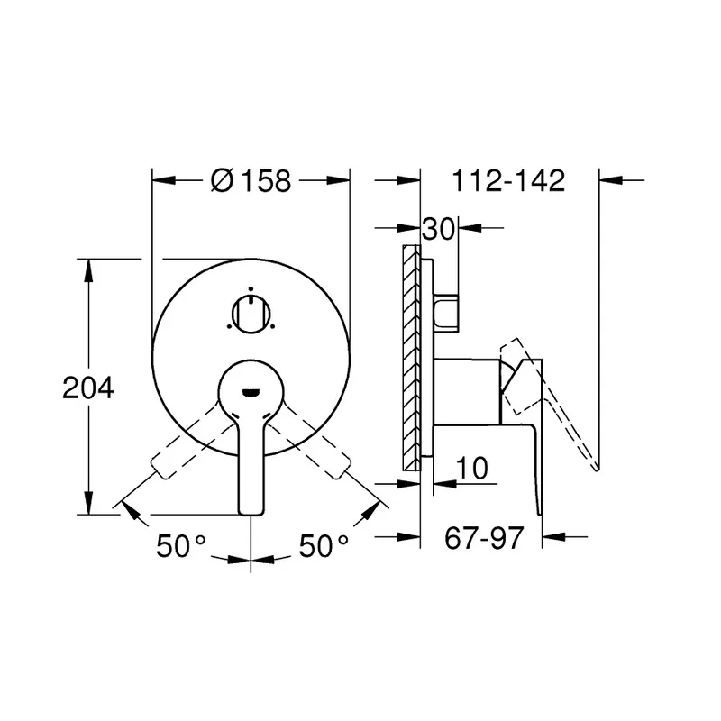Grohe Lineare Concealed Bath & Shower Mixer with 3-Way Diverter (24095AL1)