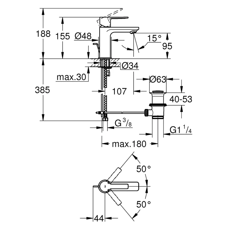 Grohe Lineare Single-Lever Basin Mixer (32109001)