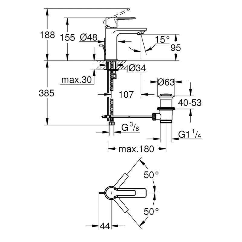 Grohe Lineare Basin Mixer (32109AL1)