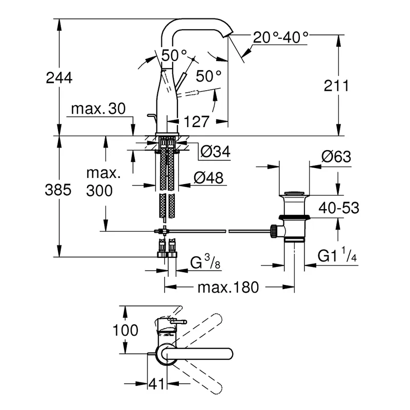 Grohe Essence Single-Lever Basin Mixer (32628AL1)