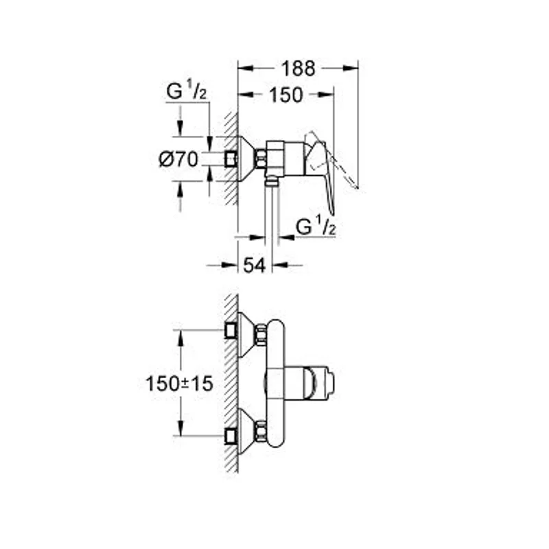 Grohe BauLoop Shower Mixer (32816000)