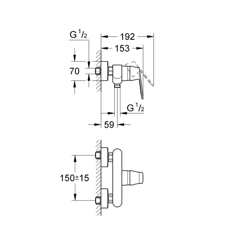 Grohe Eurosmart Cosmopolitan Exposed Shower Mixer (32837GL0)