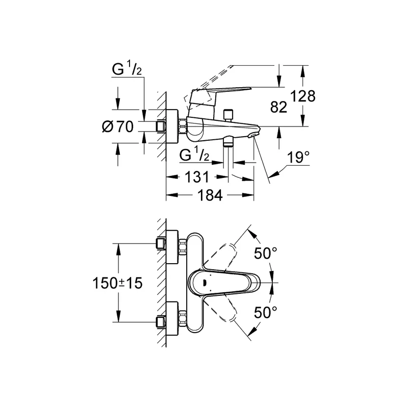Grohe 33390002 Bath Shower Mixer