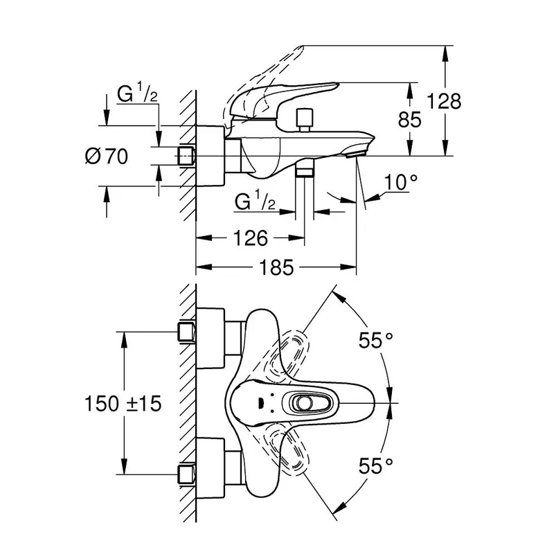Grohe Eurostyle Bath Mixer (33591003)