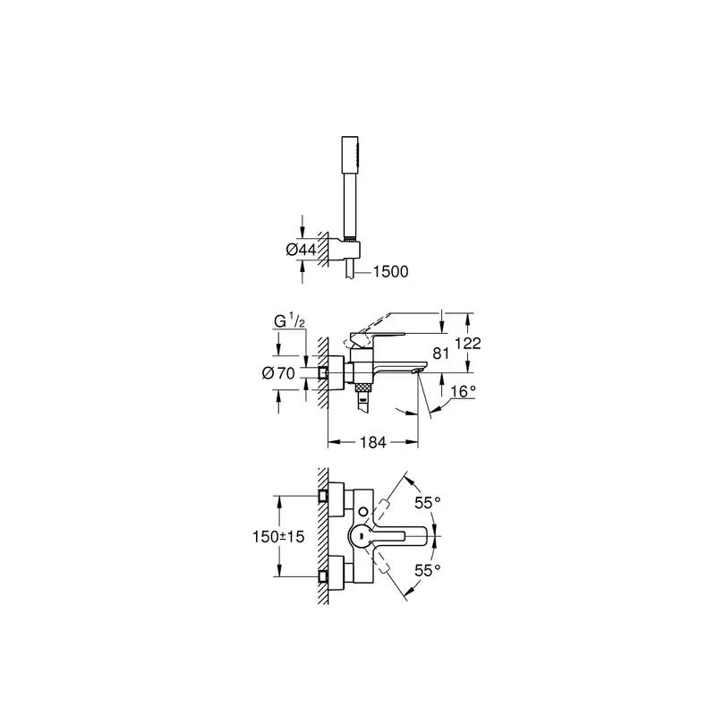 Grohe 33850001 Bath Shower Mixer
