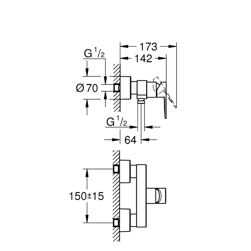 Grohe Lineare Exposed Shower Mixer (33865DC1)