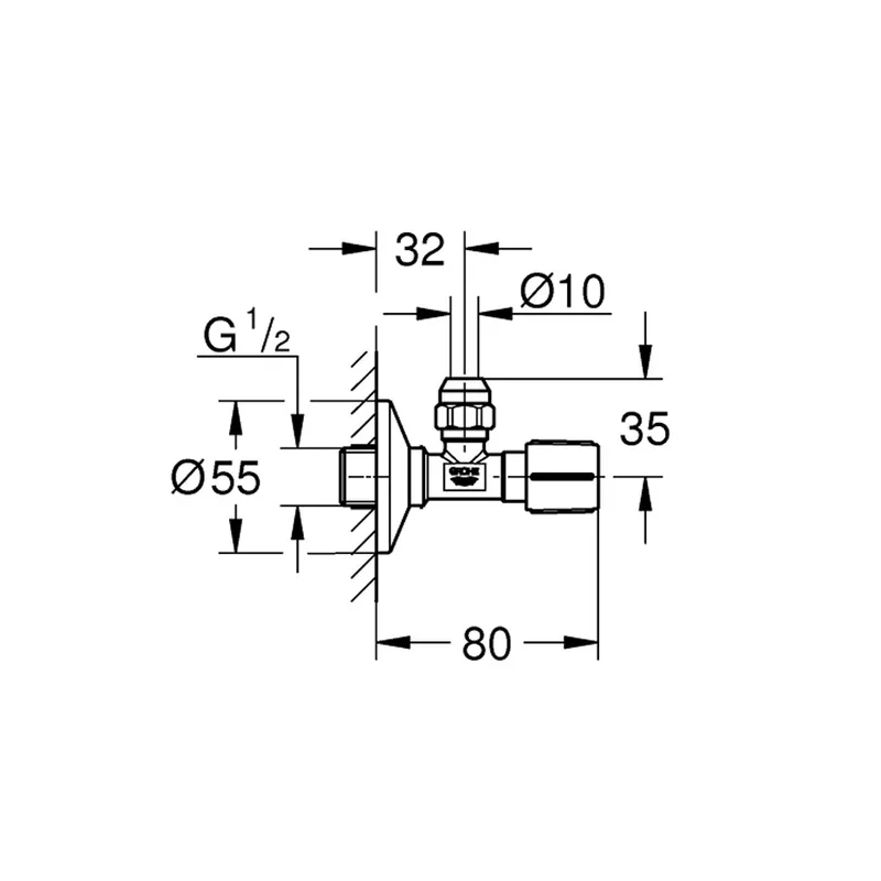 Grohe Angle Valve (Phantom Black)