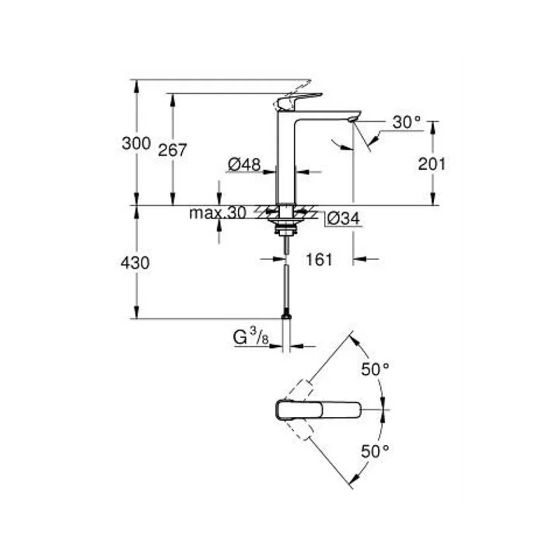 Grohe Cubeo Single-Lever Tall Basin Mixer (1017290000)