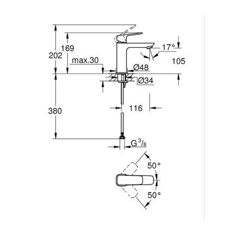 Grohe Cubeo Single-Lever Basin Mixer (1017550000)