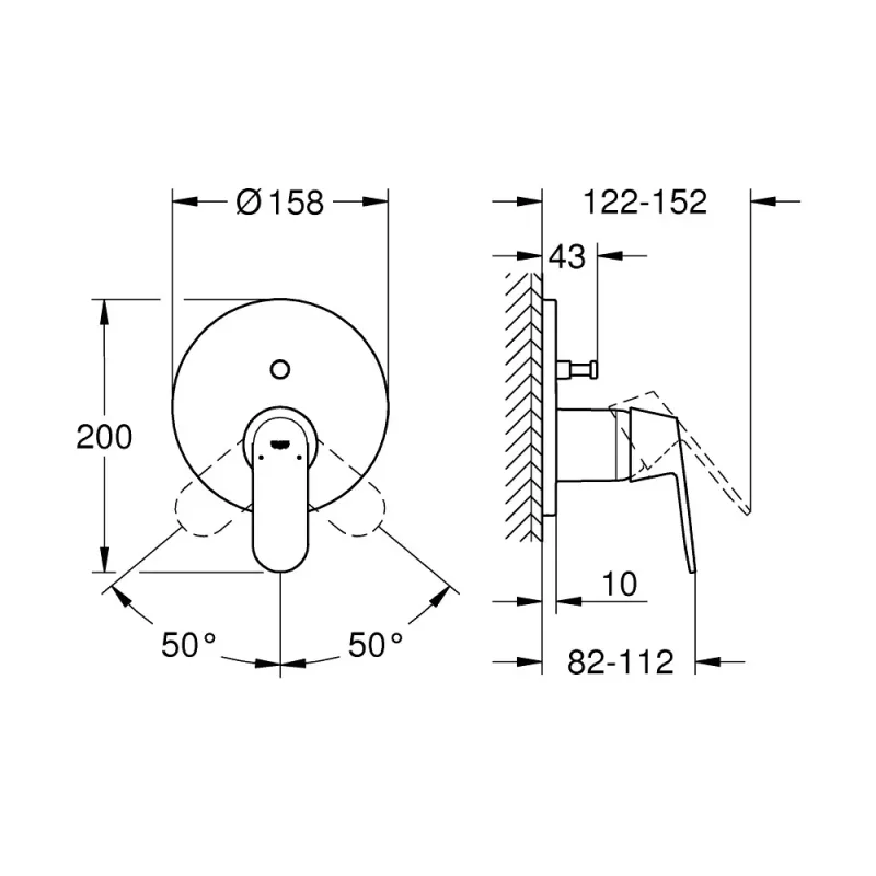 Grohe EuroSmart Cosmopolitan Concealed Bath & Shower Mixer with 2-Way Diverter (24045AL0)