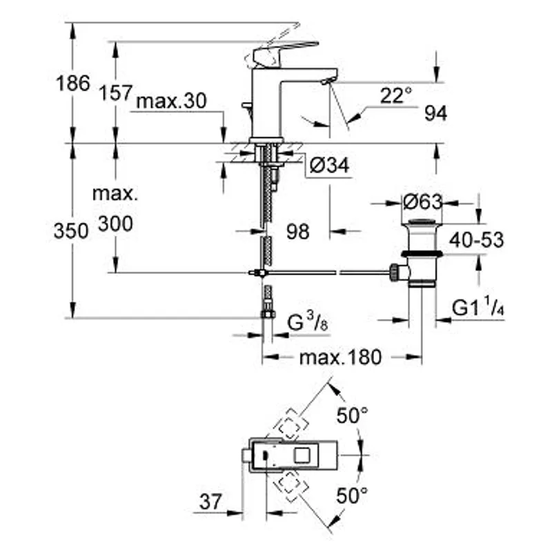Grohe Eurocube Basin Mixer (GH23127000)