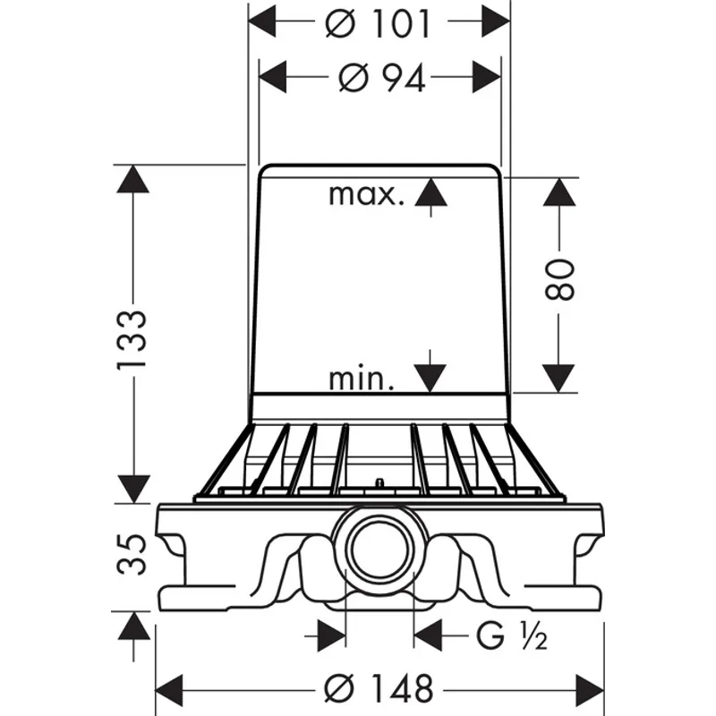 HG10452180 Universal Concealed Part for Hansgrohe Floor Standing Mixers