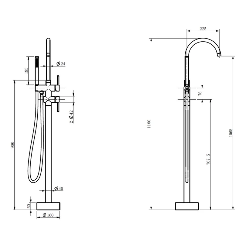 Luxes ORI 8000SS Stainless Steel Bathtub Mixer (Matt Finish)