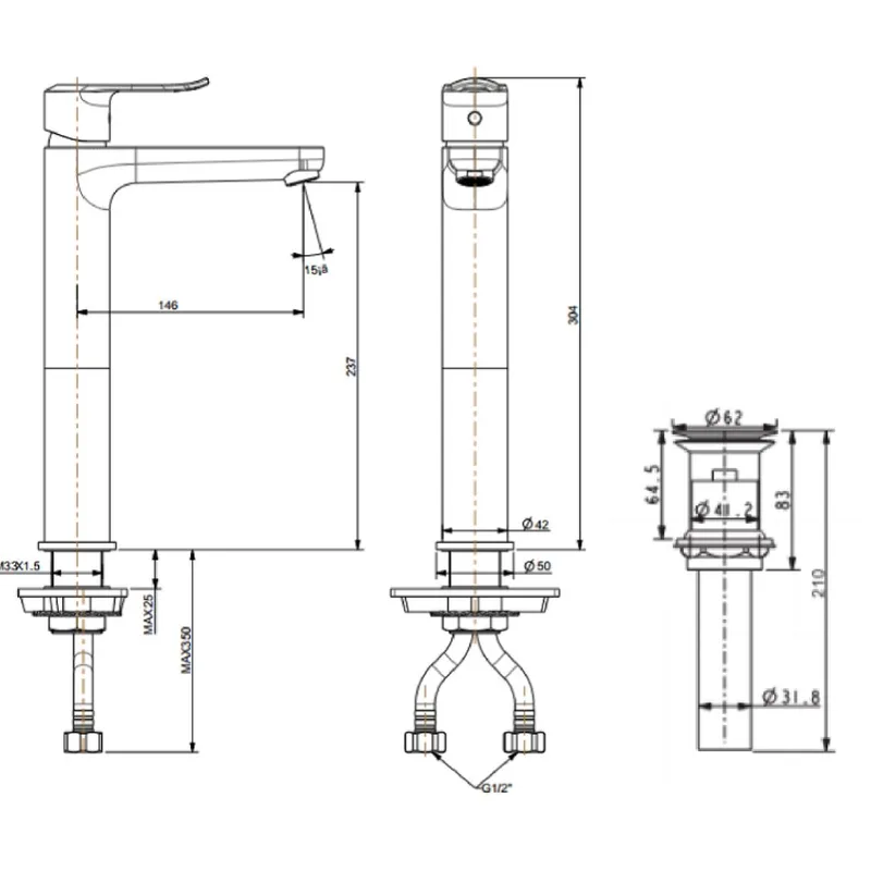 American Standard Neo Modern Extended Basin Mixer (F10703)