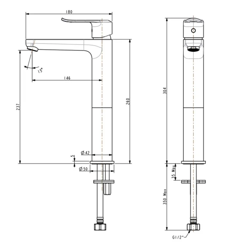 American Standard Neo Modern Extended Basin Tap (FFAS0707)