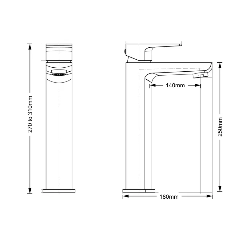Nobel N-2882T-CP Tall Basin Mixer