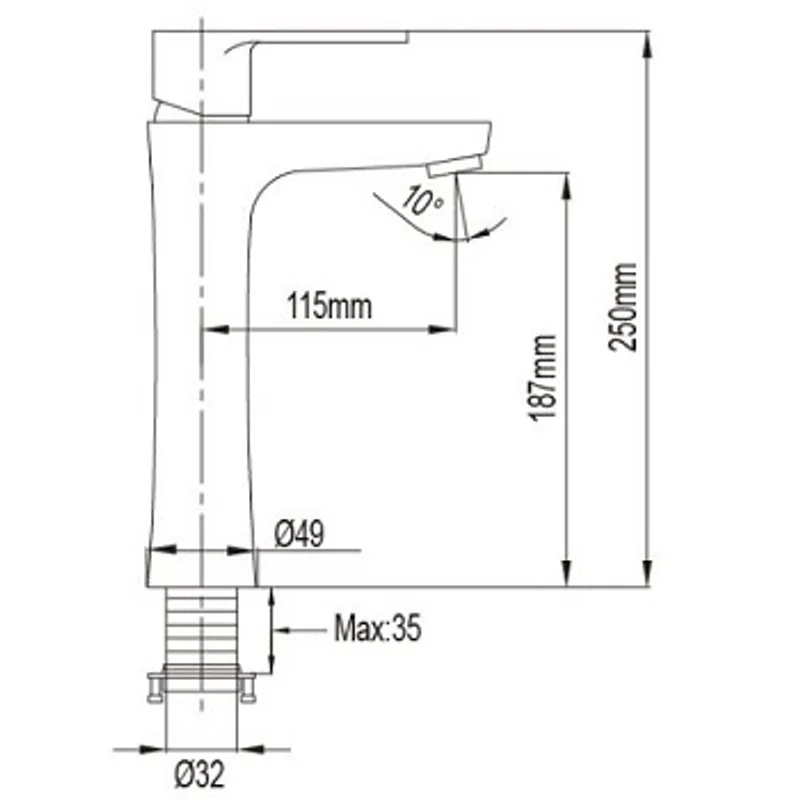 NTL 1102 Tall Basin Mixer