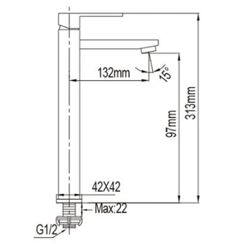 NTL Tall Basin Tap Brushed Nickel (NTL-5002-C)