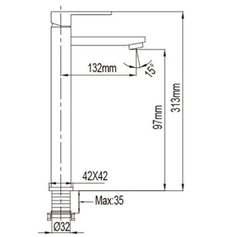 NTL 5002 Tall Basin Mixer (Brushed Nickel)