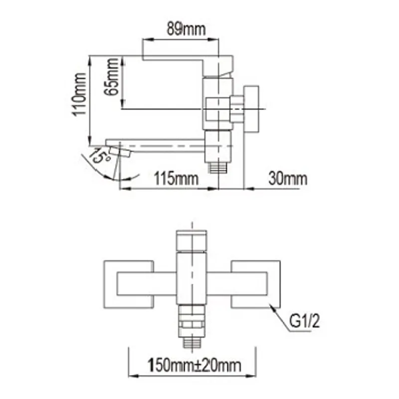 NTL 5005 Bath & Shower Mixer (Brushed Nickel)