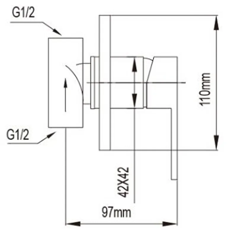 NTL 50301-C In-Wall Shower Mixer (Brushed Nickel)