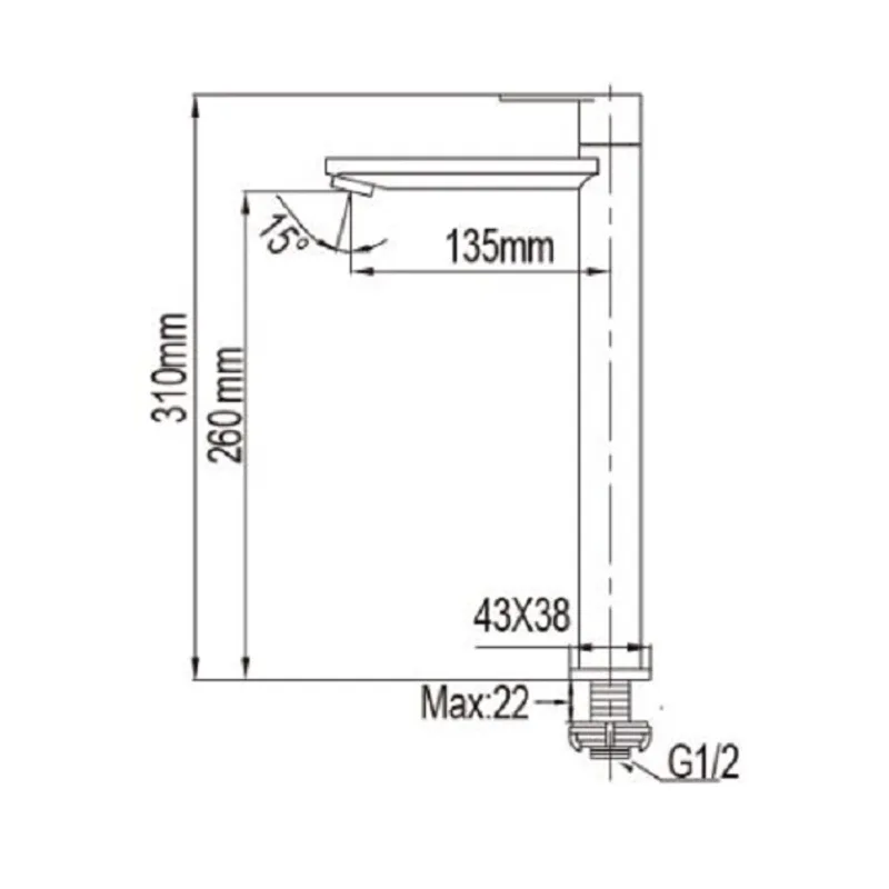NTL 6012-C Tall Basin Tap