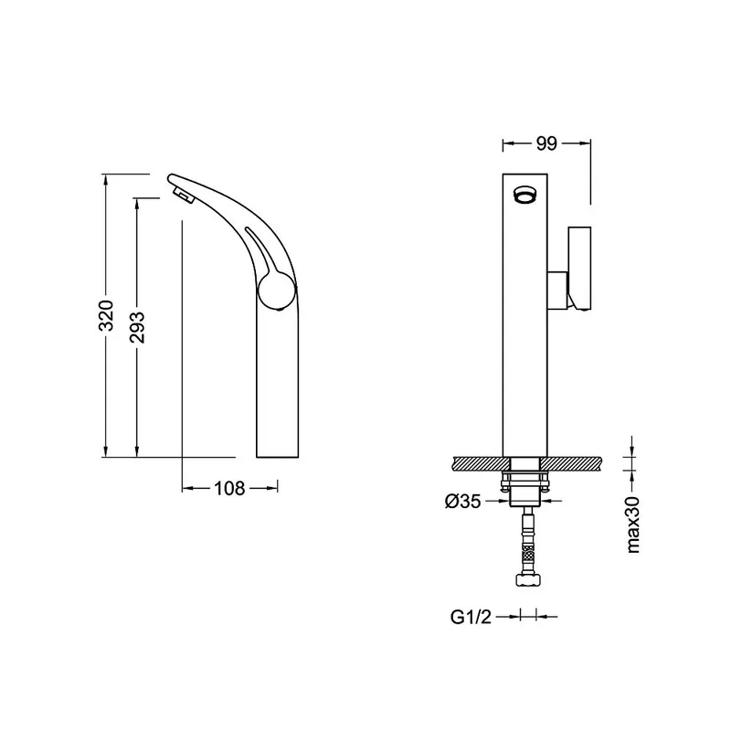 Pozzi Tall Basin Mixer (F921L)