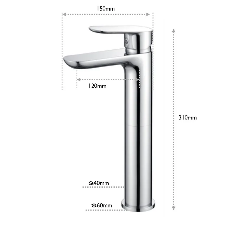 Pozzi X321L Tall Basin Tap