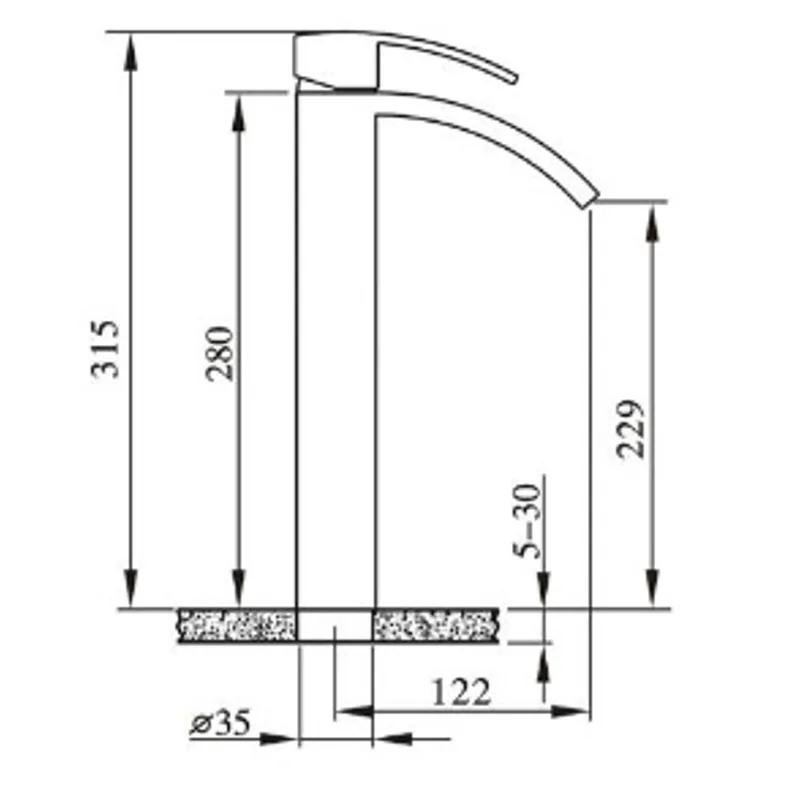 Luxes Vogue Tall Basin Mixer (VG509)