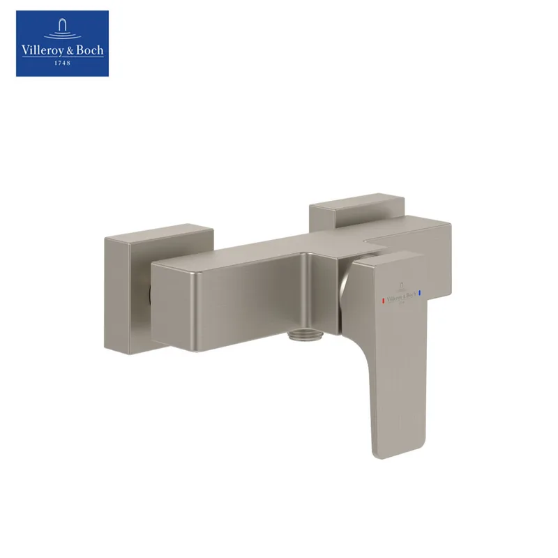 Villeroy & Boch Architectura Square Single-lever Shower Mixer (TVS12500100064, Brushed Nickel)